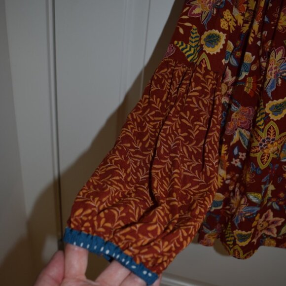 3 for 30 ~ Matilda Jane Woman Fall Garden Mums Blouse M - Picture 4 of 10